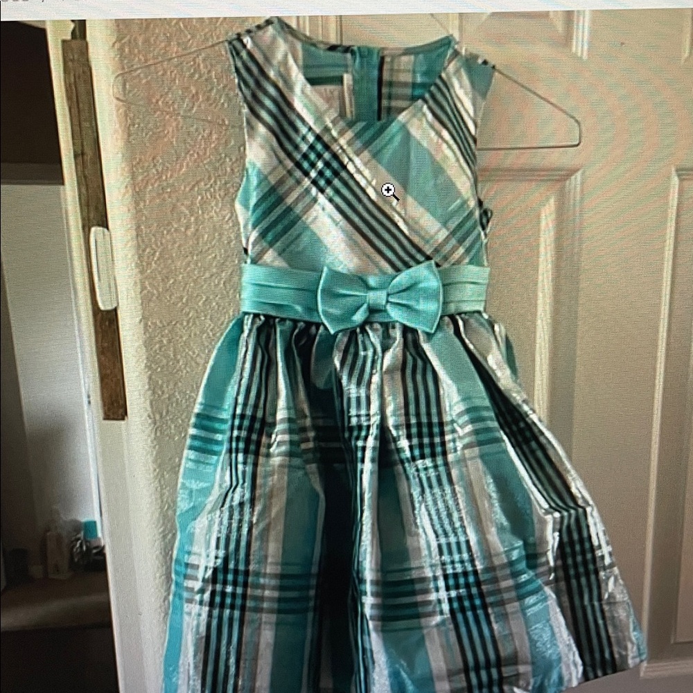 Bonnie Jean Sleeveless Blue & Silver Dress 7